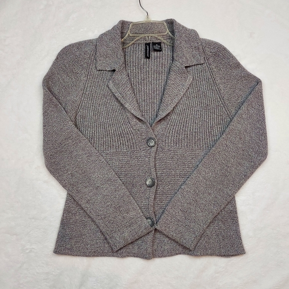jason maxwell Sweaters - Jason Maxwell Gray Knit Button Down Collared Sweater Cardigan Size M